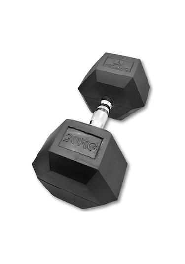 Rebuwo 20 KG 1 Adet Hex Dambıl Kauçuk Altıgen Dambıl Hex Dumbbell