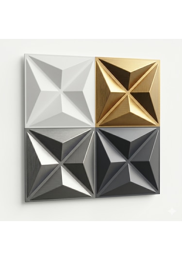 Modern Geometrik Duvar Paneli 50x50 - 10 Lu Avantaj Paketi 2.5 Metre Kare Antrasit