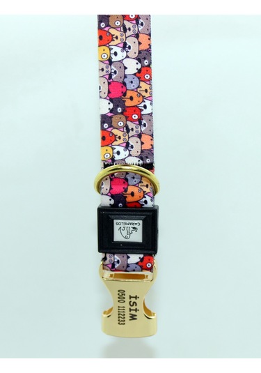 İsimli- Kişiye Özel Orta Ve Büyük Irk Ayarlanabilir Large Altın - Siyah