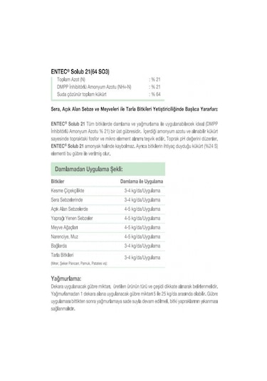 Entec 25 - 15 Yeşil Gübre 1 KG. Yavaş SalınıMLı Gübre. Akıllı Gü