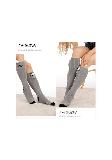 Yıkanabilir Şarj Edilebilir Elektrikli Isıtmalı Çorap 3 Modlu Gri