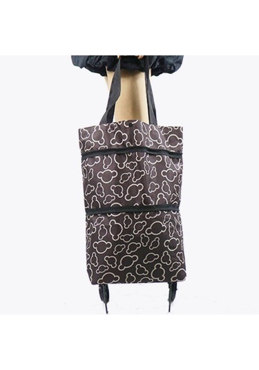 Shineyee Katlanabilir Tekerlekli Alışveriş Sepeti - Genişletilebilir Yeniden Kullanılabilir Alışveriş Çantası
