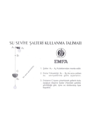 Emfa Su Seviye Şalteri Kontaklı - Ipli Şalter