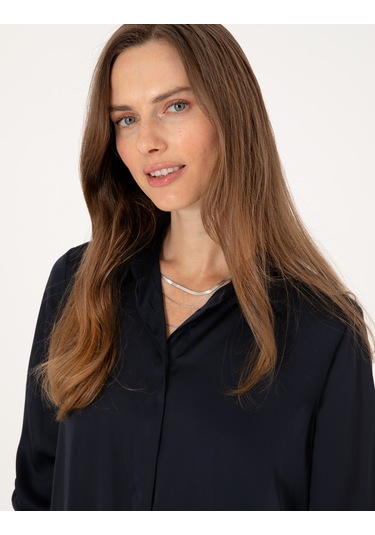 Pierre Cardin Kadın Lacivert Gömlek Desenli 50313588-vr033 Lacivert