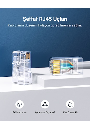 Ugreen Cat6 Rj45 Konnektör 10'lu Paket, 50961