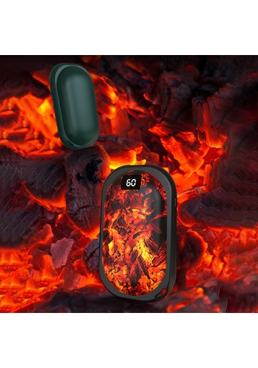 Fosenze Usb Şarjlı 3 Seviye Isıtma Eli Isıtıcı - 5000mah Mobil Power Bank, Hızlı 5sn Isıtma, Işık Fonksiyonu, Siyah, Kış Hediyesi
