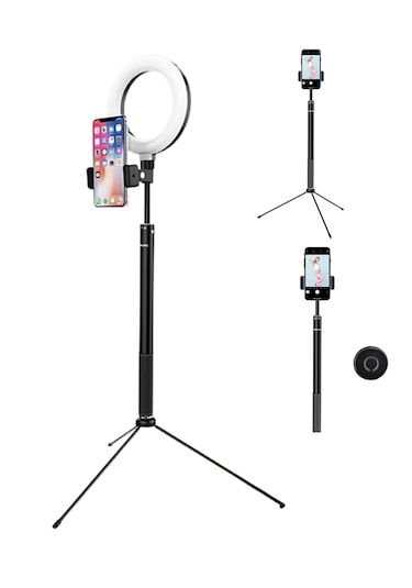 2ın1 6inç Tripod Standl -video Selfie Stüdyo Makyaj Işığı-160cm