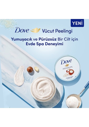 Dove Macademia Fındığı & Pirinç Sütü Vücut Peeling 225 ML