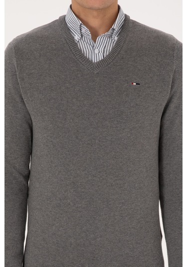 U.s. Polo Assn. Erkek Gri Melanj Kazak /triko 50313668-vr086 Gri Melanj