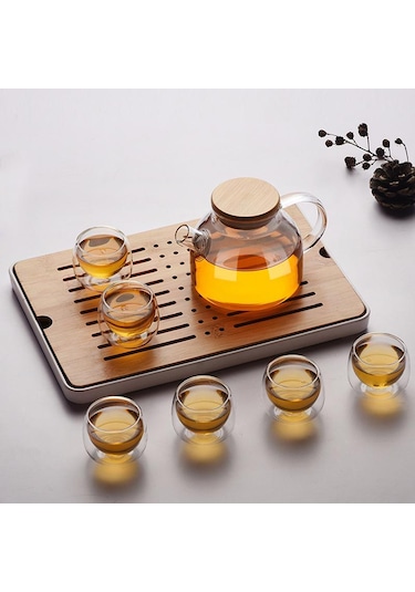 Kapris Çift Cidarlı 6'lı Cam Lokumluk Sosluk