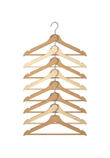 Bumerang 8 Li Naturel Giysi Askısı