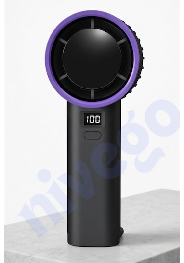 Lcd Göstergeli 1200mah Şarj Edilebilir Bataryalı Taşınabilir Mini Fan Vantilatör Pervane