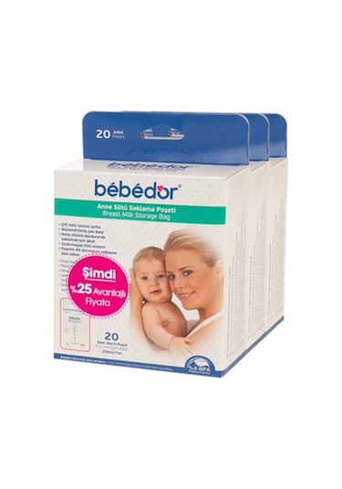 Bebedor 3679 Anne Sütü Saklama Poşeti 3 x 20 Adet