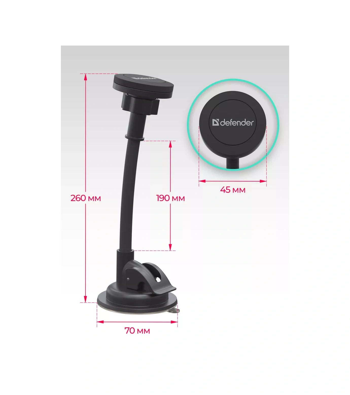 Defender Araba İçin Manyetik Telefon Tutucu Ch-118 12532259 Siyah