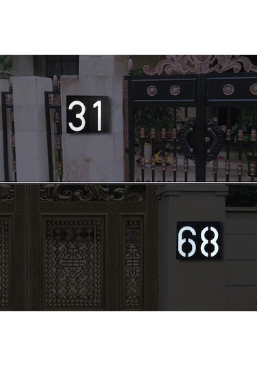 Güneş Enerjili Numaralı Led Işıklı Dijital Bahçe Aydınlatması