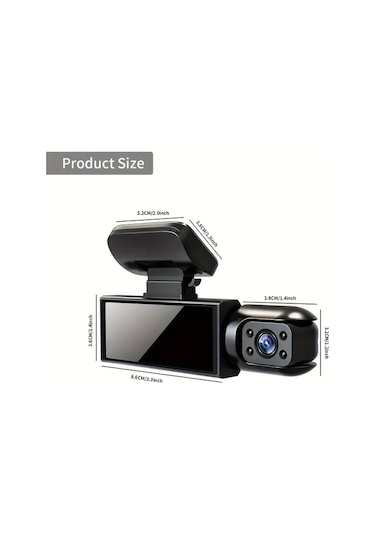 Dashanshop Evrensel Araç Dvr Kiti Yükseltilmiş Sürüm 64gb Hızlı Şarj 1080p Gece Görüşü Çift Kamera 720p 30fps Polimer Batarya Araç Şarj Cihazı