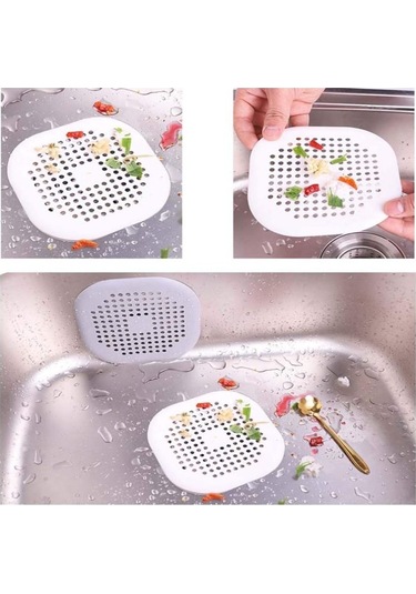 Banyo İçin Banyo, Mutfak Katlanabilir Silikon Filtre, Duş Gideri Kapağı Saç Tutucu, Banyo Duşu, Küvet Ve Mutfak İçin Kullanılır, Vantuzlu, Kurulumu Ve Temizliği Kolaydır Beyaz