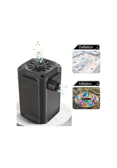 Xuweiwei Siyah Taşınabilir Çift Amaçlı Şarj Edilebilir Kablosuz Hava Pompası Şişme Yatak Havuz Simitleri İçin