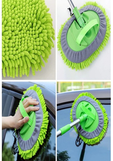 Sihirli Mop Araba Yıkama Fırçası Mikrofiber Bezli Teleskopik