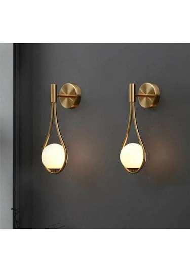 2 Adet Damla Model Modern Glop Camlı Aplik