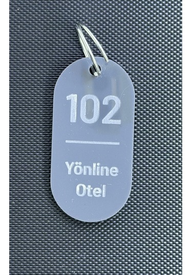 4'lü Kişiselleştirilebilir Antrasit Otel Bungalov Apart Yurt Tesis İsimli Oda Numaralı Anahtarlık Siyah