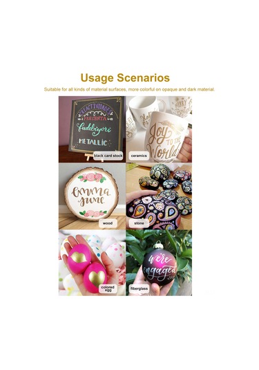 Tenfowee 10 Renkli Metalik Yumuşak Uçlu Boya Kalemi Seti - Dıy Projeler İçin Mükemmel Gümüş