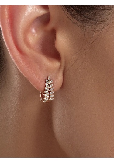 Marıola Altın Kaplama Küpe 925 Ayar Gümüş Başak 137866535 Altın