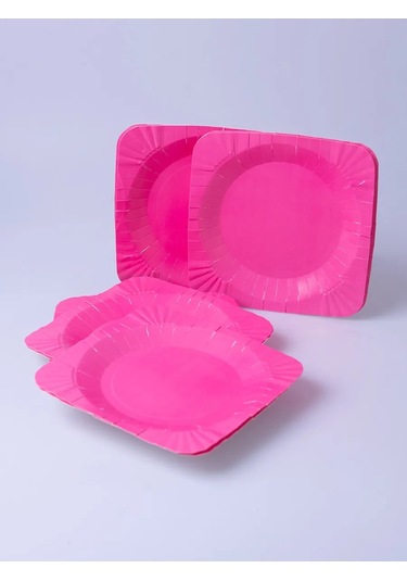 Laren Kağıt Tek Kullanımlık Tabaklar 100 Adet 412253349 Pembe