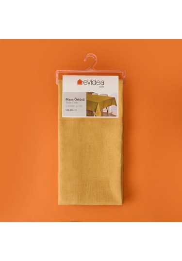 Evidea Soft Bella Keten Masa Örtüsü - Hardal - 140x200 Cm Hardal