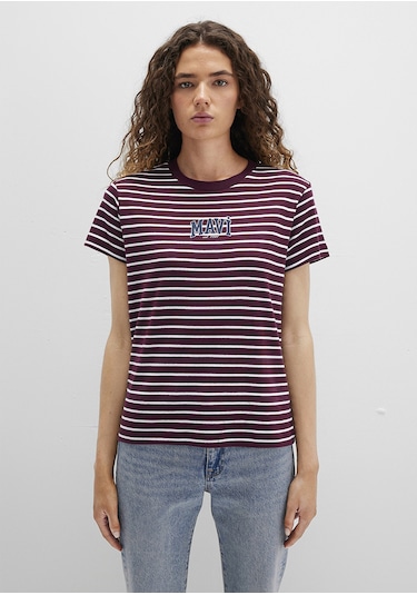 Mavi - Mavi Logo Baskılı Bordo Tişört 1613562-87982 Bordo