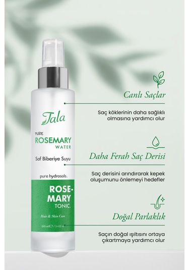 Tala Biberiye Suyu Dökülme Karşıtı Ve Saç Uzamasını Destekleyici Saç Toniği %100 Saf Ve Doğal 100 ML