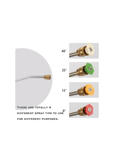 Symbee 4 Nozzüllü Yüksek Basınçlı Araç Yıkama Tabancası - Ayarlanabilir Açılı Paslanmaz Çelik