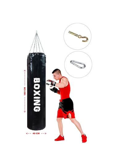 Spor Byfit 180 X 40 Cm Professional Salon Tipi Boks Kum Torbası Siyah