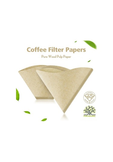 Doğal V Şekilli Kahve Filtre Kağıdı - 100 Adet, 1-2 Kişilik, Yüksek Kaliteli Kağıt, Damlatma Yöntemi İçin İdeal Diğer Diğer