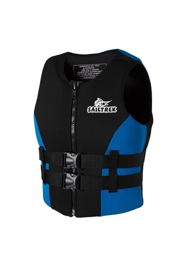 Springsun Yazıcı Korumalı Su Geçirmez Neopren Kayık Ve Balıkçılık Kurtarma Yeleği M Beden Mavi