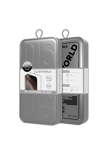 İphone 14 Pro Max Uyumlu Caseworld 0.25mm Hd 3d Temperli Cam Ekran Koruyucu Uygulama Aparatlı Şeffaf