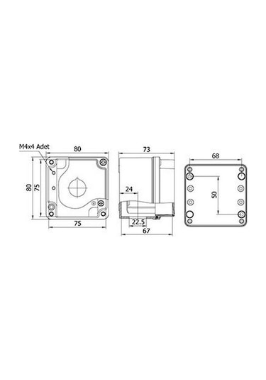 METE ENERJİ 402600 80X80X73 Buton Kutusu 1 Li