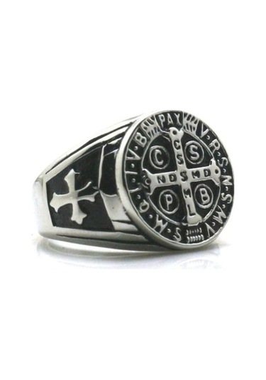 Novahub Gümüş Yeni Paslanmaz Çelik Yüzük Cspb Çapraz Altın Erkek Paslanmaz Çelik Yüzük 9 Gümüş - 9 Gümüş