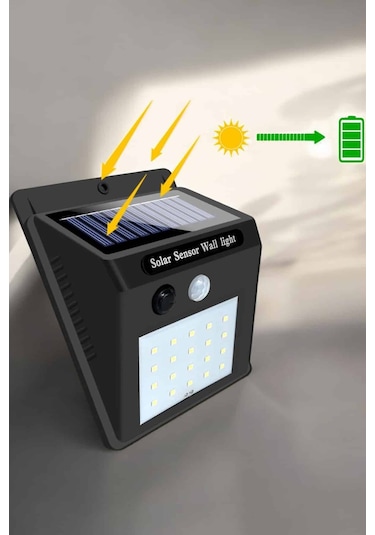 Güneş Enerjili Bahçe Lambası Solar Gece Aydınlatma Sensörlü Lamba