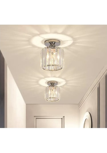 Burenze Luxury Plafonyer Tavan Kristal Taşlı Avize Hol Antre