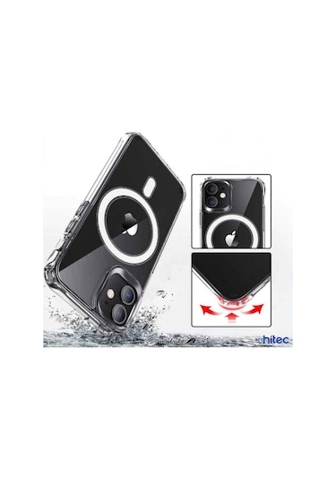 Schitec İphone 11 Pro Magsafe Özellikli Şeffaf Kılıf Şeffaf