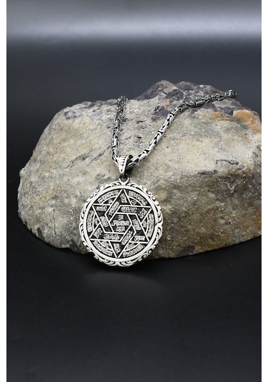 Hz. Süleyman Mührü 925 Ayar Gümüş Kolye Kral Zincir 2mm 902425 Gümüş