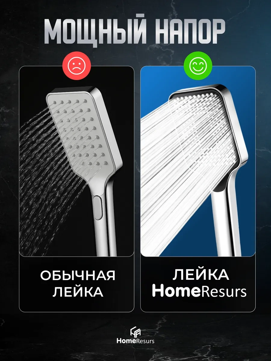 Homeresurs 3 Modlu Büyük Duş Başlığı 391445666 Siyah