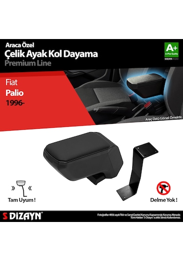 S-Dizayn Fiat Palio 1996+ Kol Dayama Kolçak Çelik Ayaklı ABS Siyah