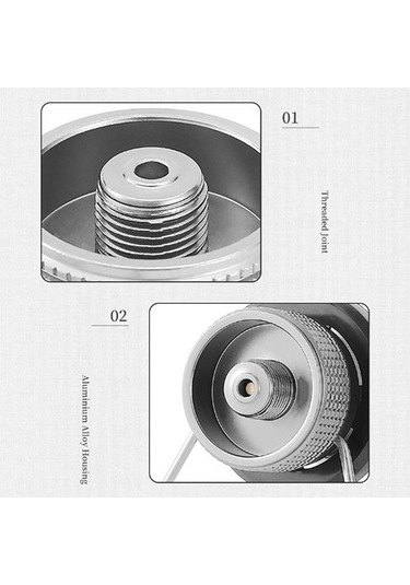 Taşınabilir Gazlı Ocak Adaptörü Braketli Kamp Ocağı Dönüştürücü Bağlantı Vidalı Vana Nozul Şişe Adaptörü Dönüşüm Başlığı Gümüş