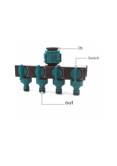 4 Yollu Bahçe Hortumu Bağlantısı, Dağıtım Hortumu Bağlantısı, Uzatma Bağlantısı, Musluk Başlığı, Y Seçici 180 83 120mm Diğer
