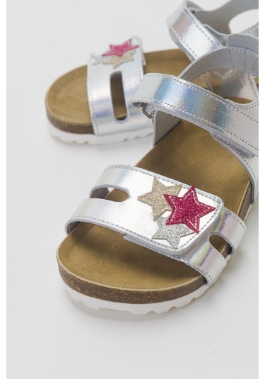 Mnpc Kız Çocuk Gümüş Hakiki Deri Günlük Çocuk Sandalet 25y2s10079184 Gümüş