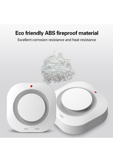 Monyee Tuya Wifi İçin Akıllı Duman Algılayıcı - 90db Sesli Alarm, App Bildirimi, 360 Tespit, 9v Pil Dahil