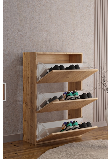 Ae-1078 Vizyon Ayakkabılık Duvara Monte Edilebilir, Atlantik Çam Atlantik - Çam