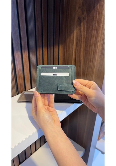 Mft Leather Hakiki Deri Mıknatıslı Kartlık Mona 1103 Haki